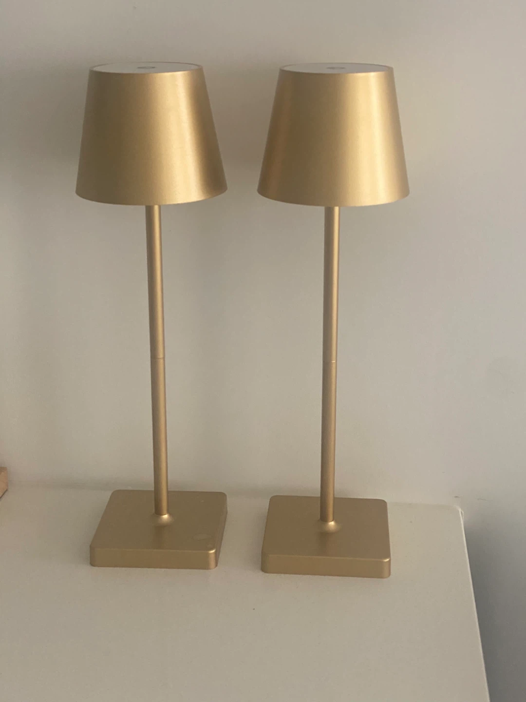 Set of Two Gold Modern Table Lamps
