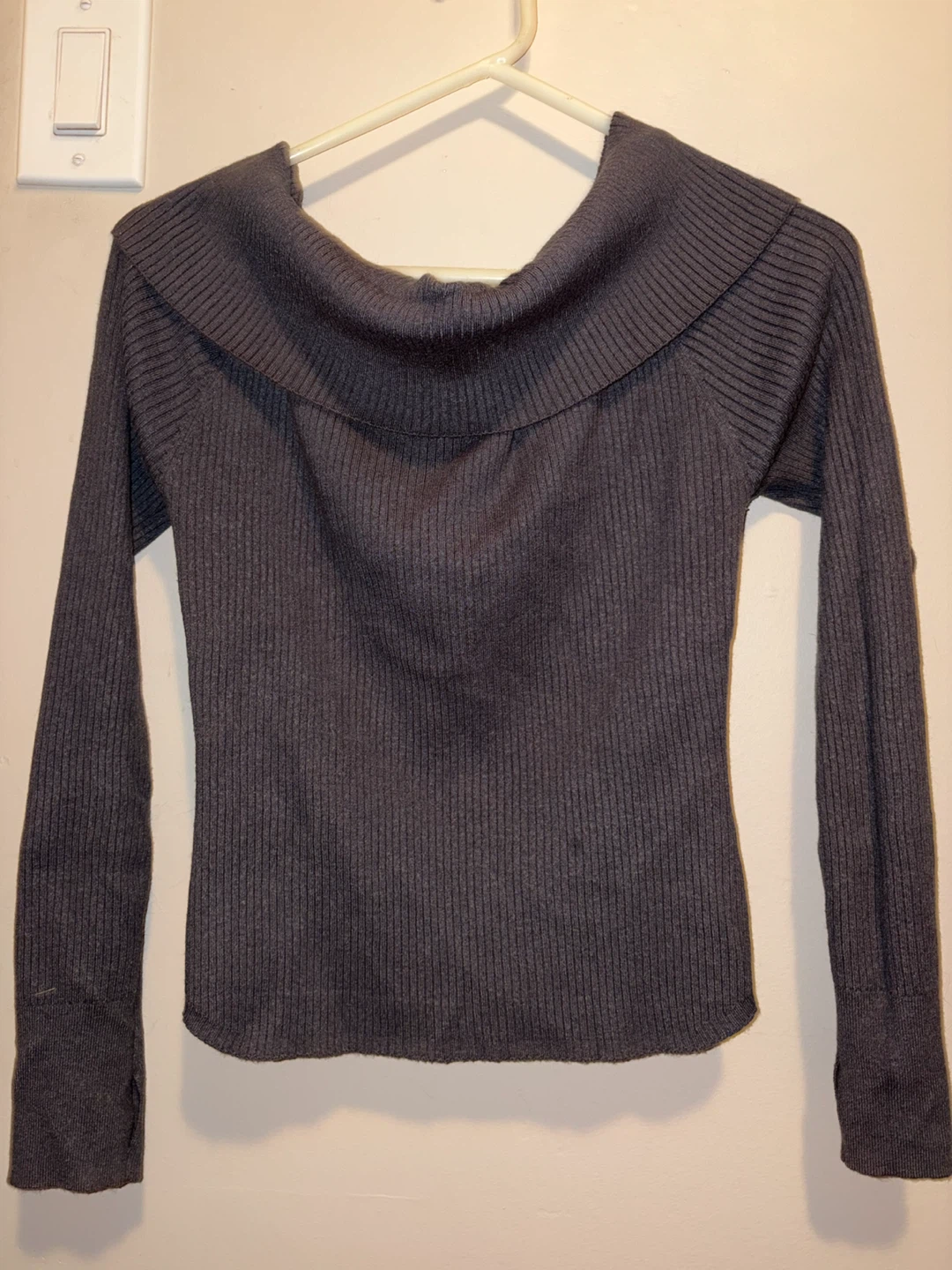 Ribbed Off-the-Shoulder Sweater
