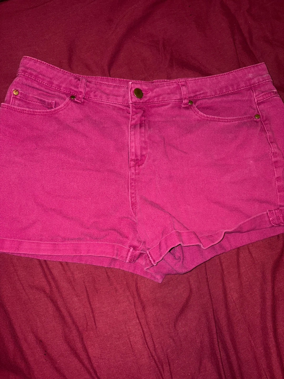 Pink Denim Shorts