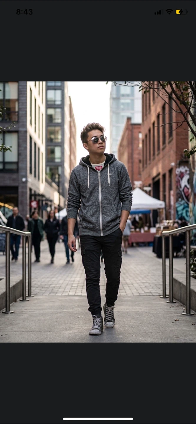 Vans Grey Zip-Up Hoodie