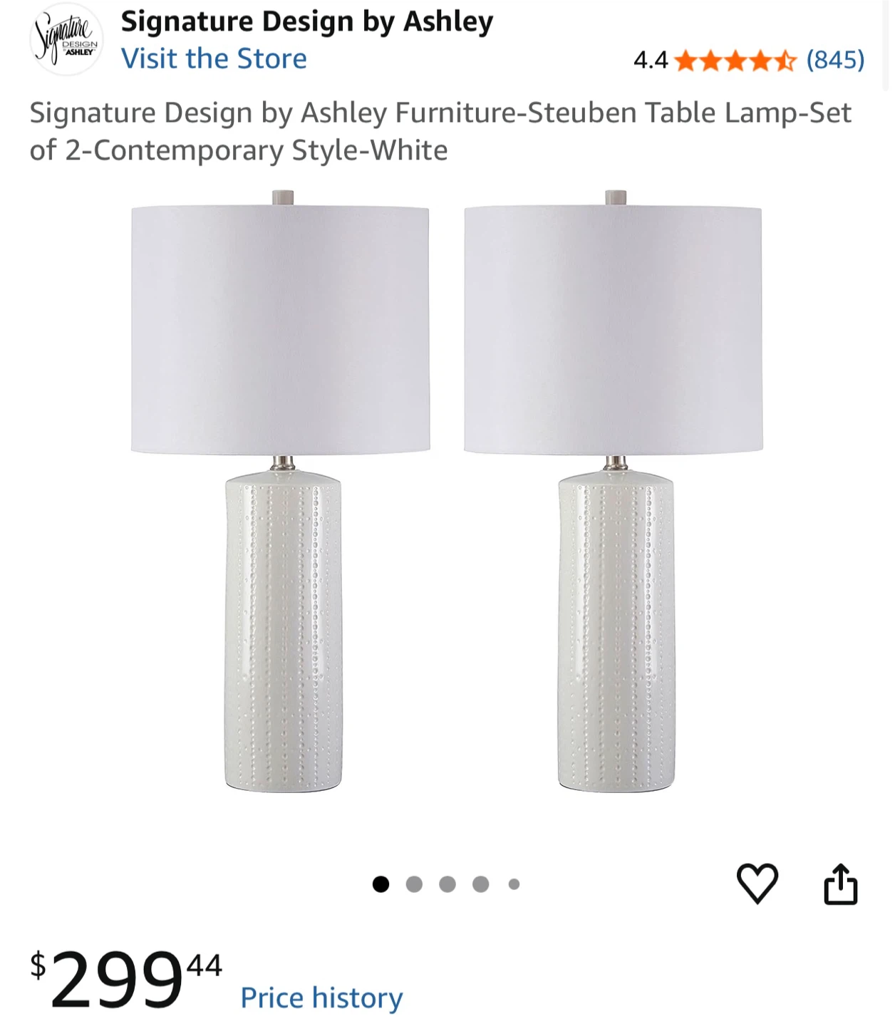 Signature Design by Ashley Steuben Table Lamp Set (2-Pack)