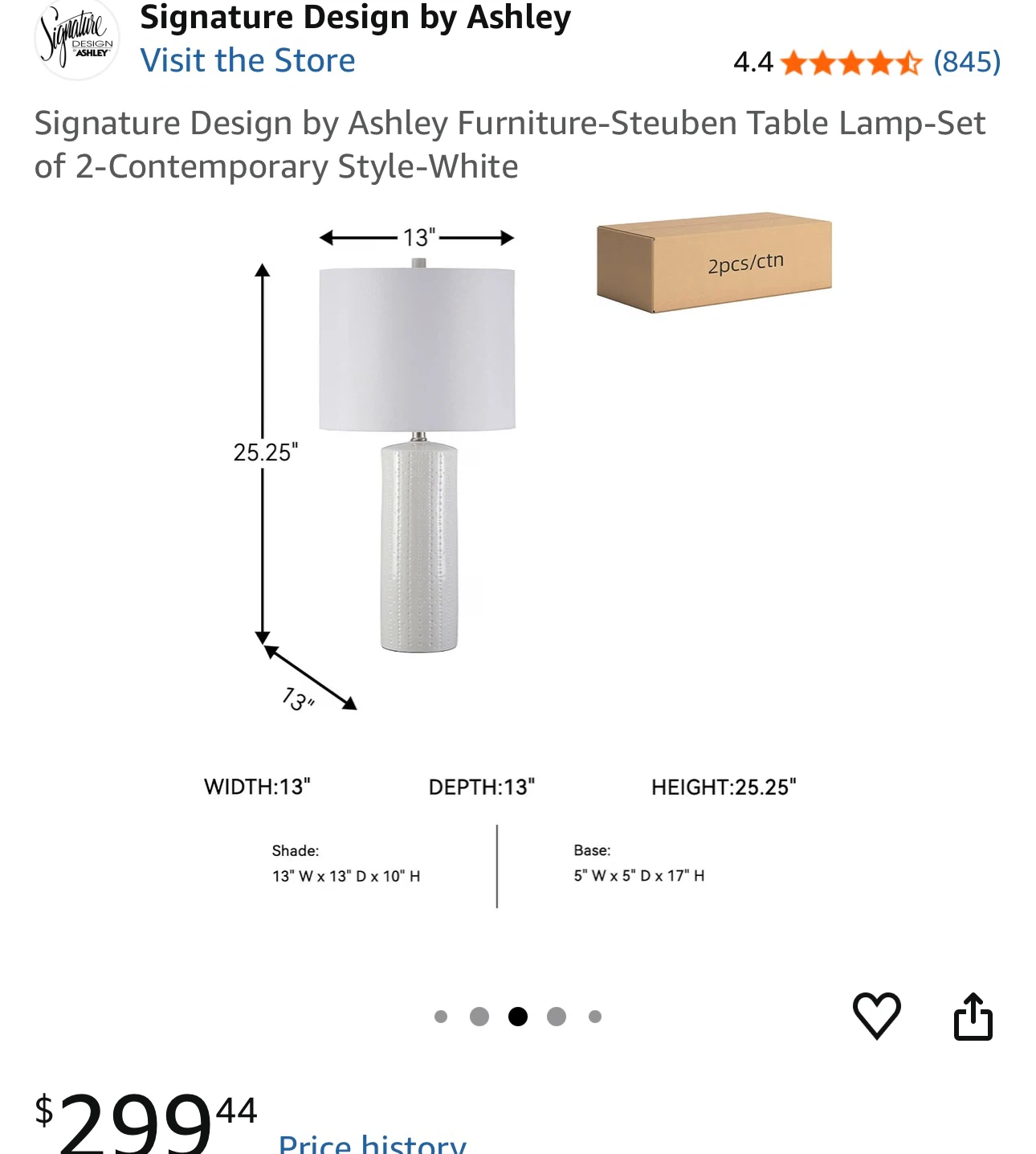 Signature Design by Ashley Steuben Table Lamp Set (2-Pack) - photo 3