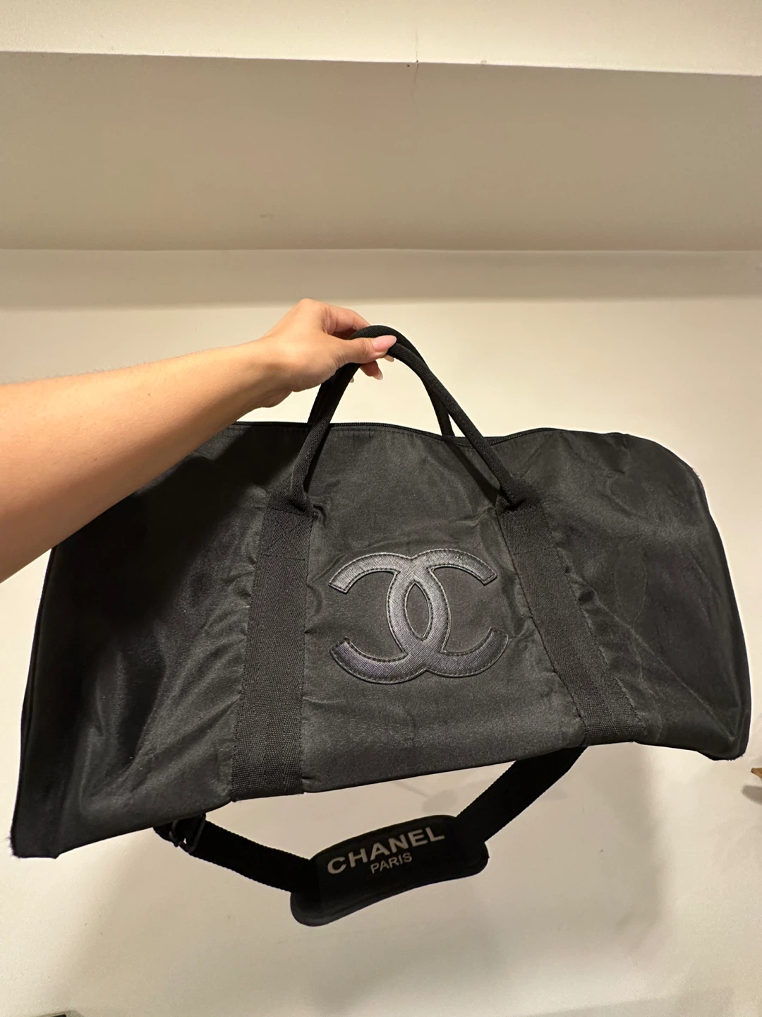 Chanel Black Nylon Travel Bag - authentic - photo 4