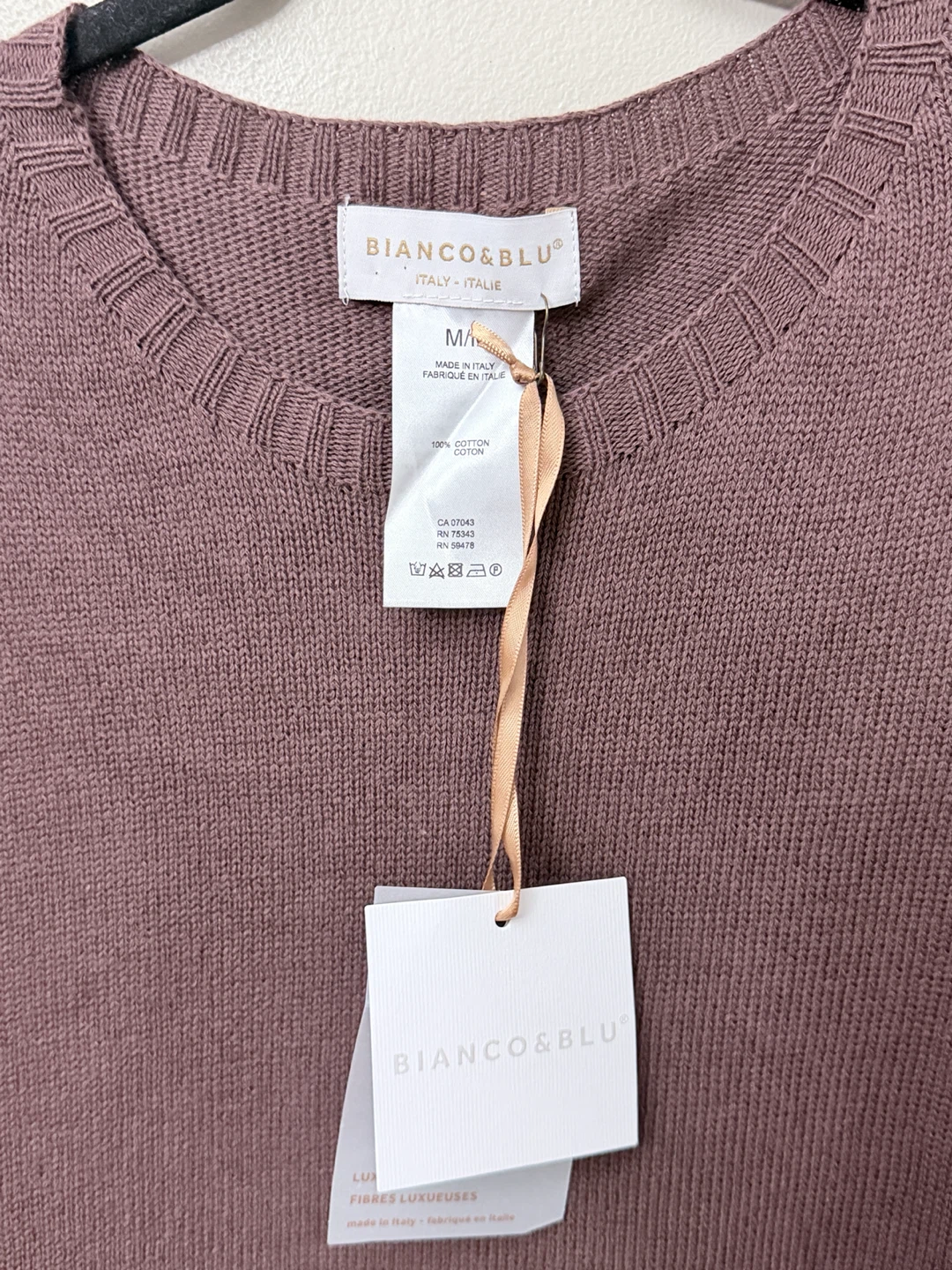 Bianco & Blu Sweater Vest Knit Dusty Brown Mauve M - photo 3