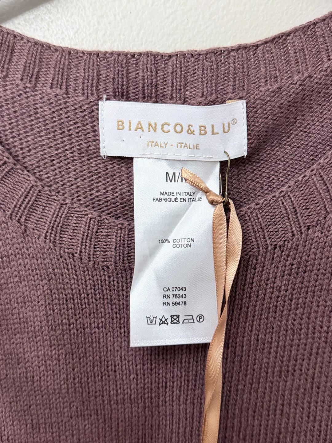 Bianco & Blu Sweater Vest Knit Dusty Brown Mauve M - photo 5