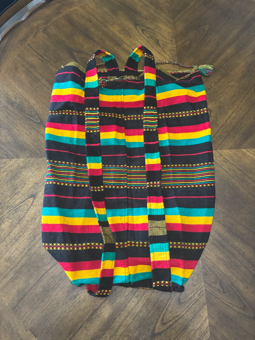 Woven Striped Backpack