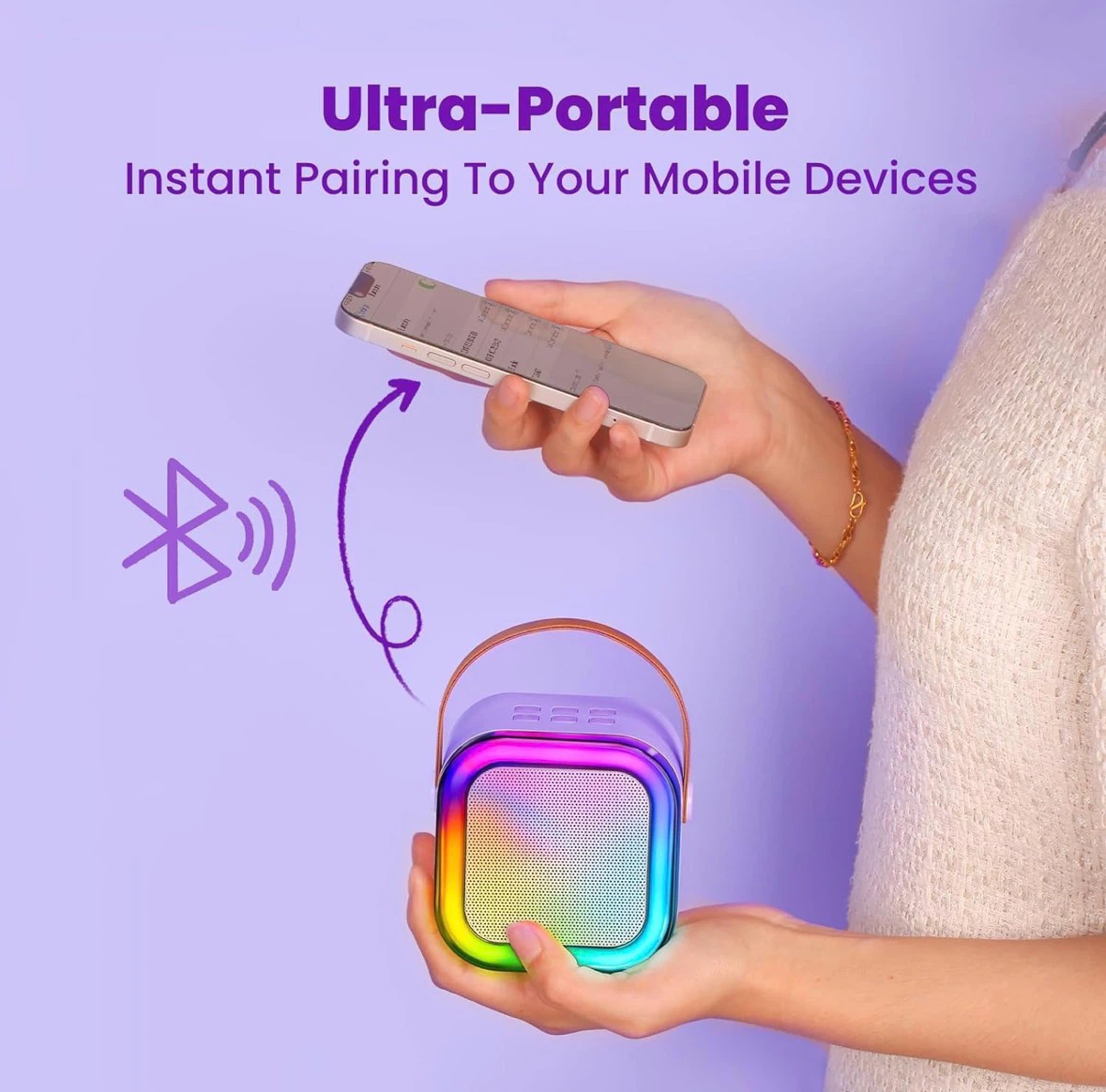 Mini Karaoke machine for kids, Purple 2 mic - BNIB - photo 3
