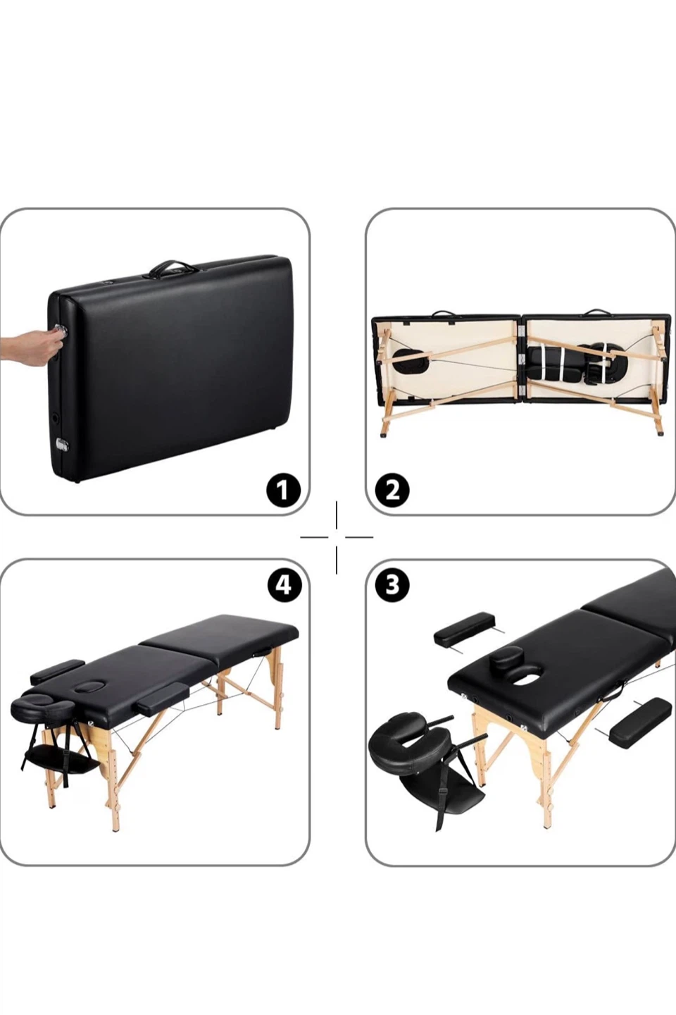 Portable Massage Table Black - photo 2