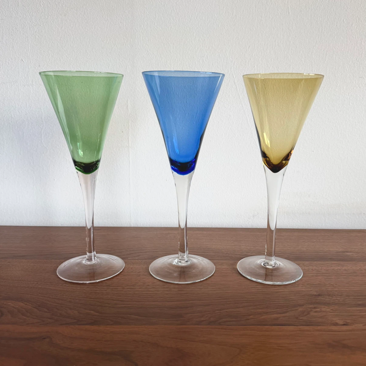 Vintage Krosno Mid-Century Colorful Champagne Flutes - Set of 3 - photo 3