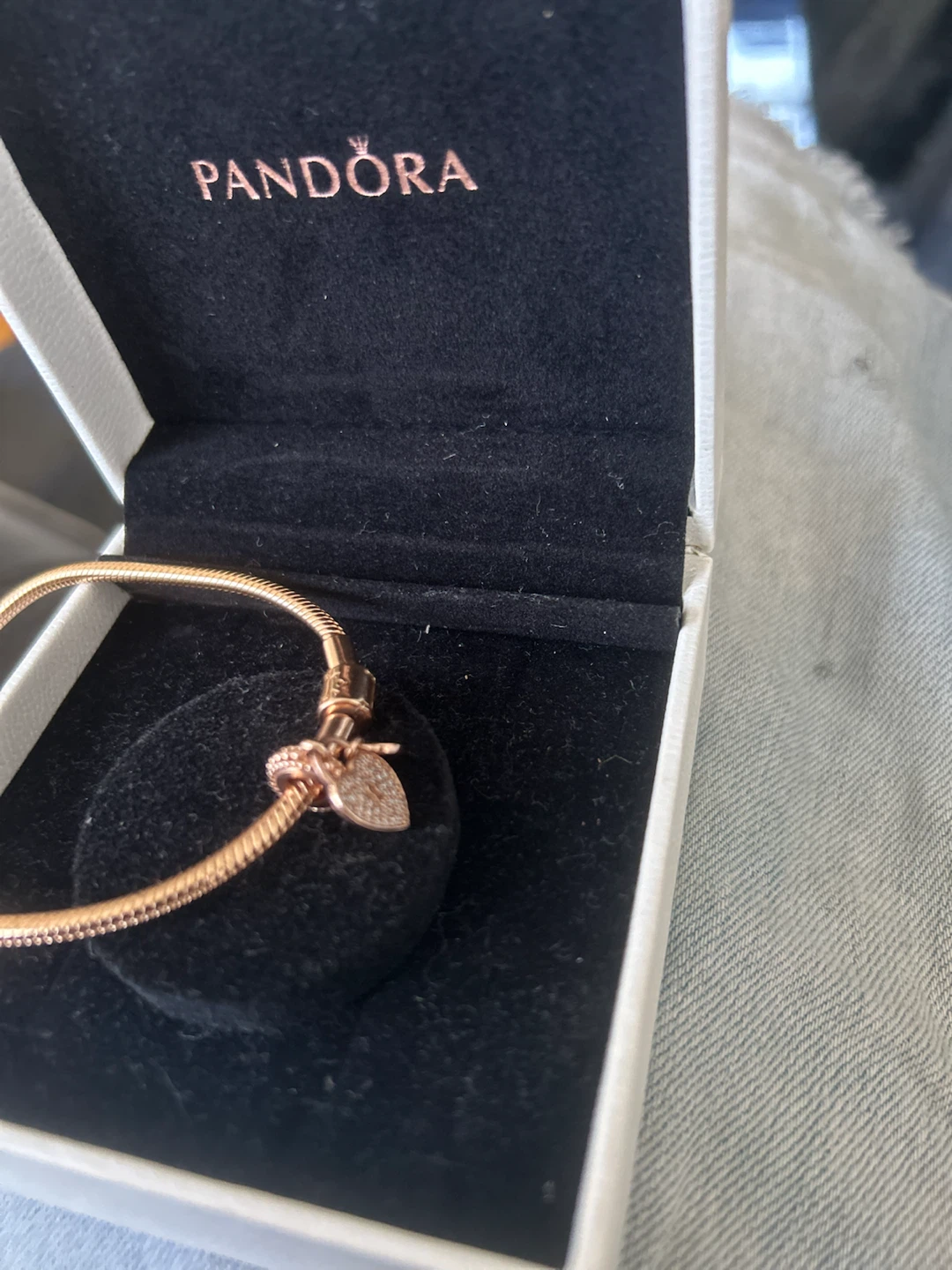 Pandora Rose Bangle Bracelet with Heart Charm - photo 4