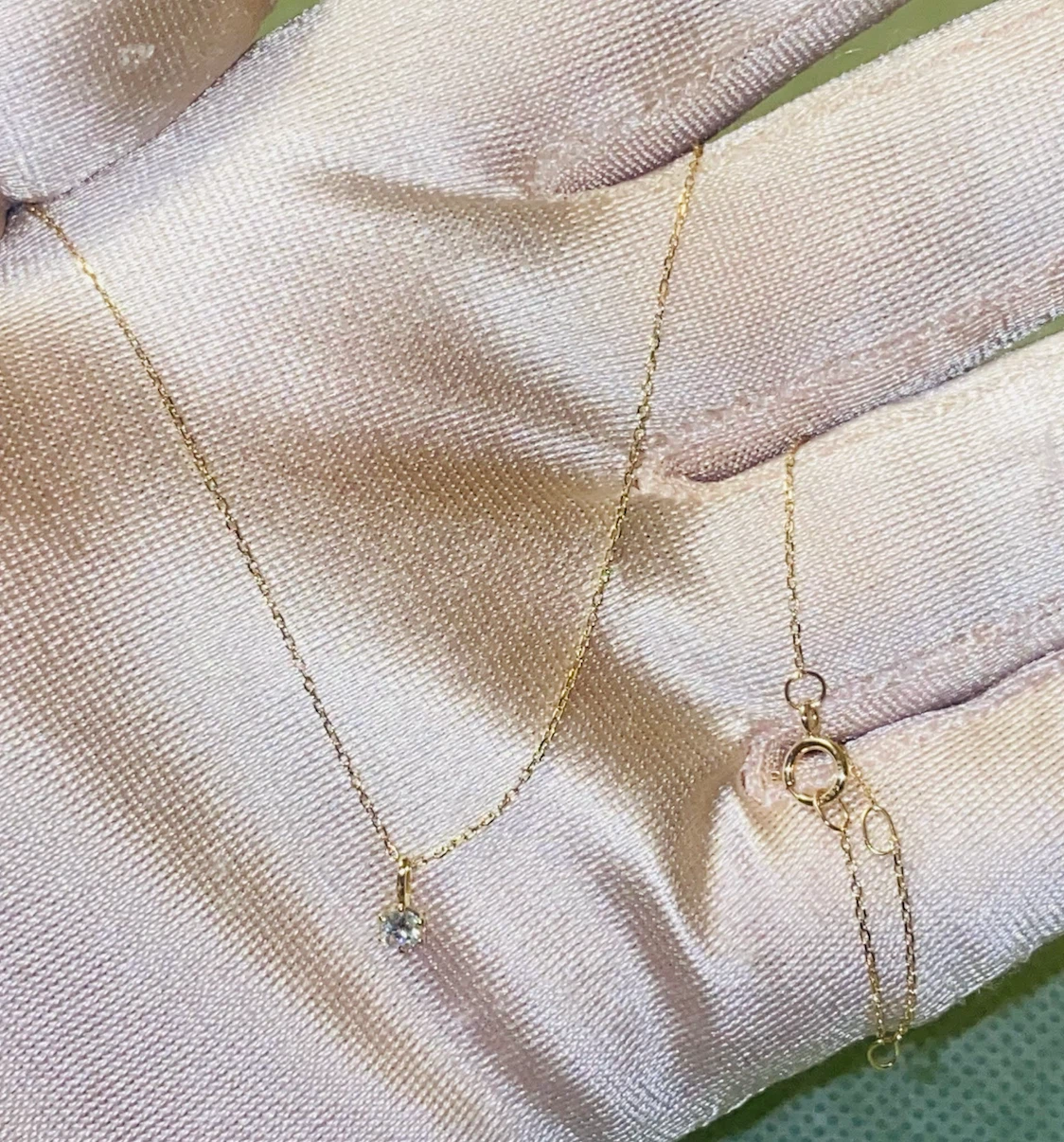14K Gold Chain with 0.3CT Lab-Diamond Pendant - photo 2