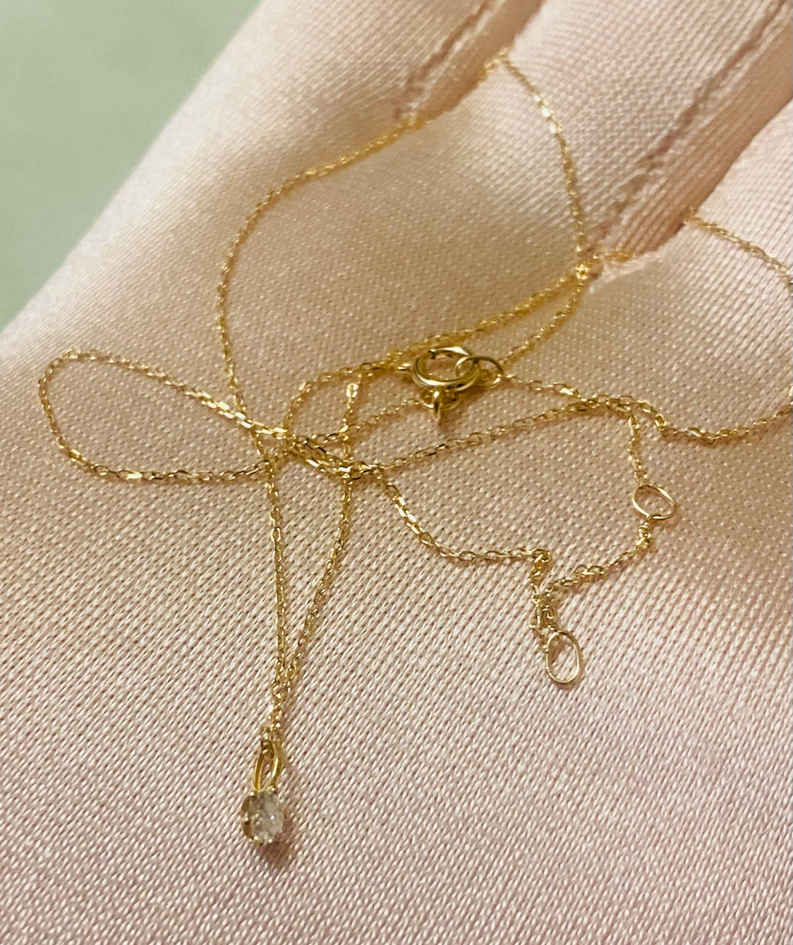 14K Gold Chain with 0.3CT Lab-Diamond Pendant - photo 3