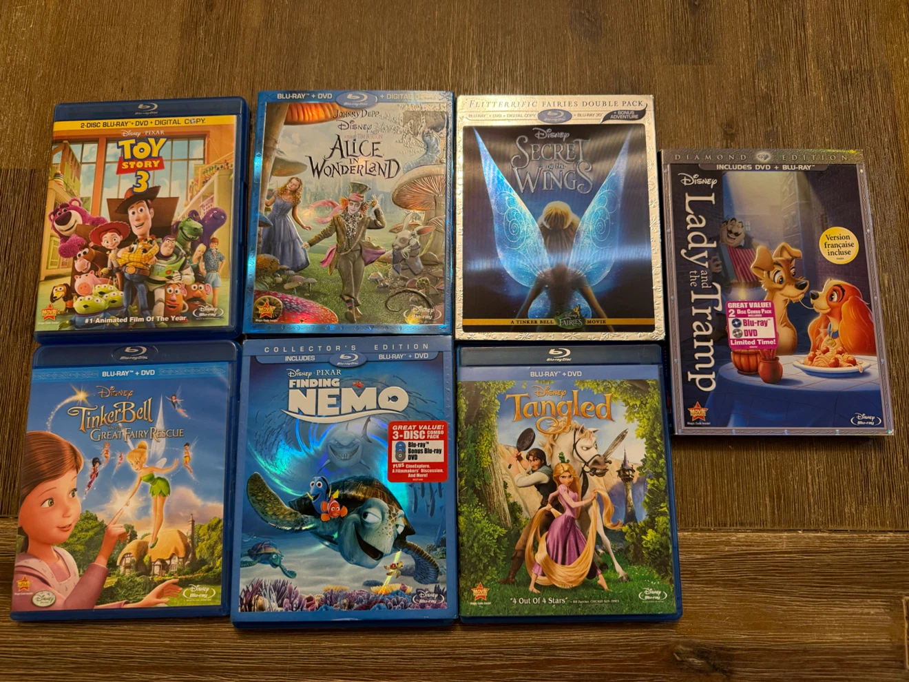 Lot of 7 Disney Pixar Blu-ray and DVD Movies