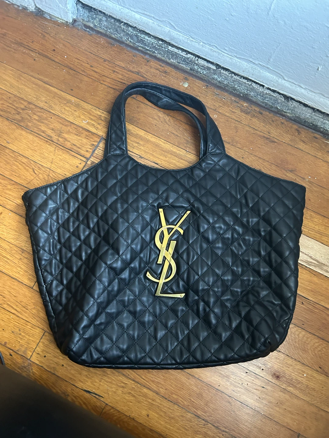 Saint Laurent Black Quilted Tote Bag