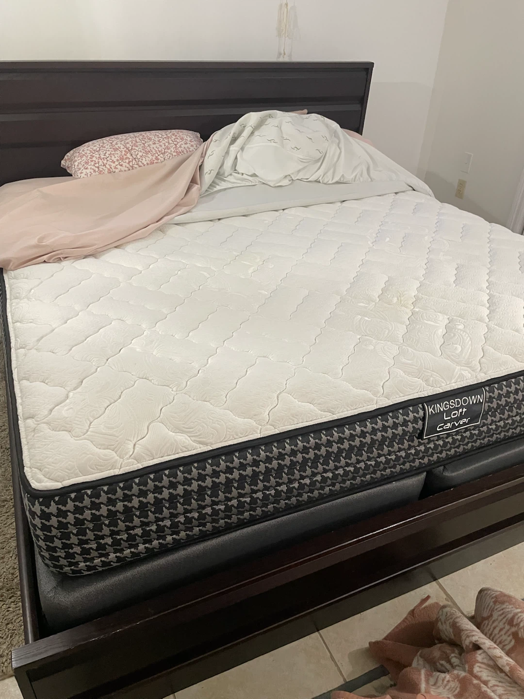 Dark Brown King Size Bed with(4)Storage - photo 5