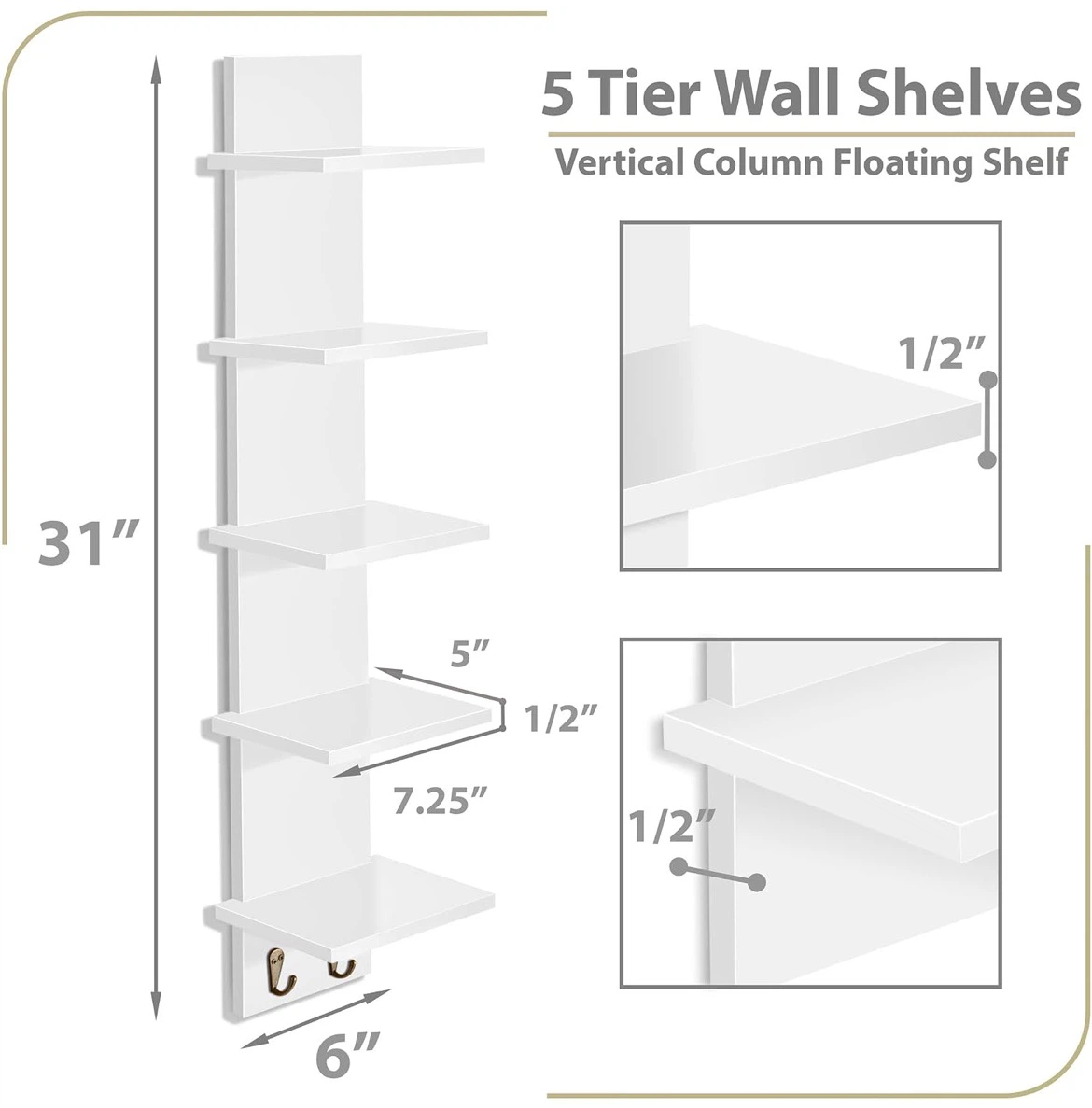New Set of 5-Tier Wall Shelves - photo 5