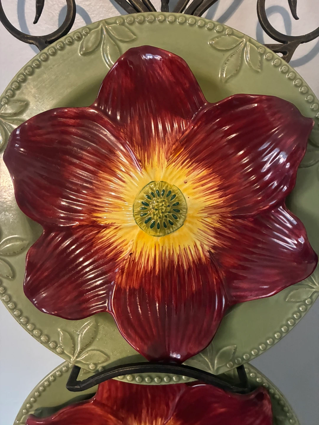 2 Tier Flower Plate Display Stand - photo 3