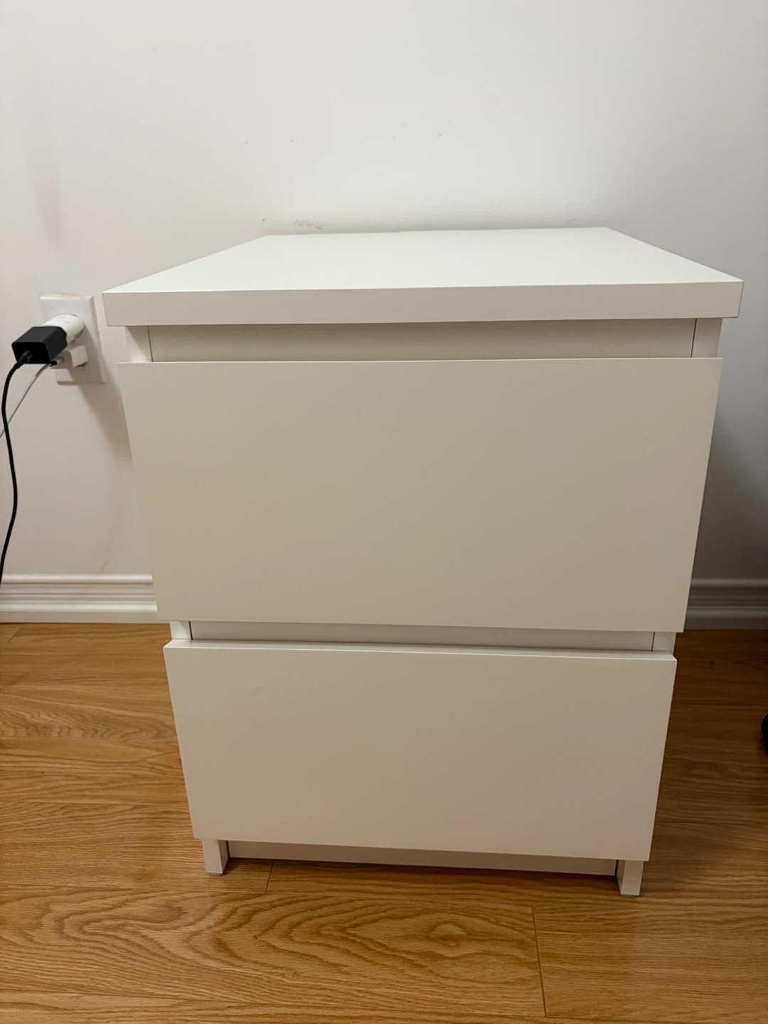 Malm White 2-Drawer bedside table by IKEA
