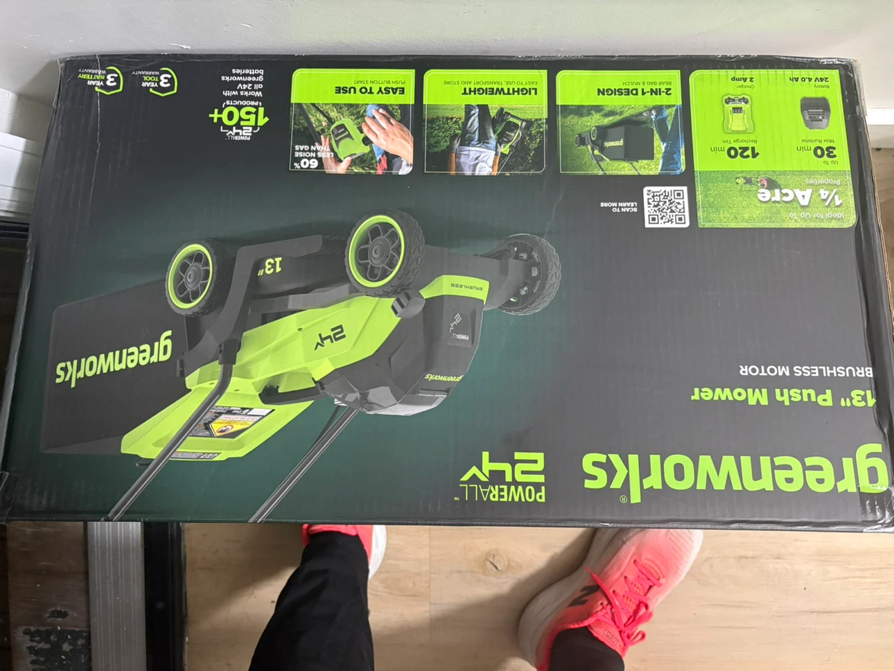 Greenworks 24V 13-inch Brushless Push Lawn Mower - photo 2