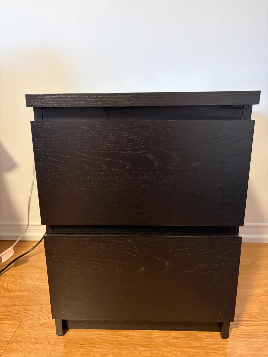 Malm Black brown 2-Drawer Nightstand by IKEA