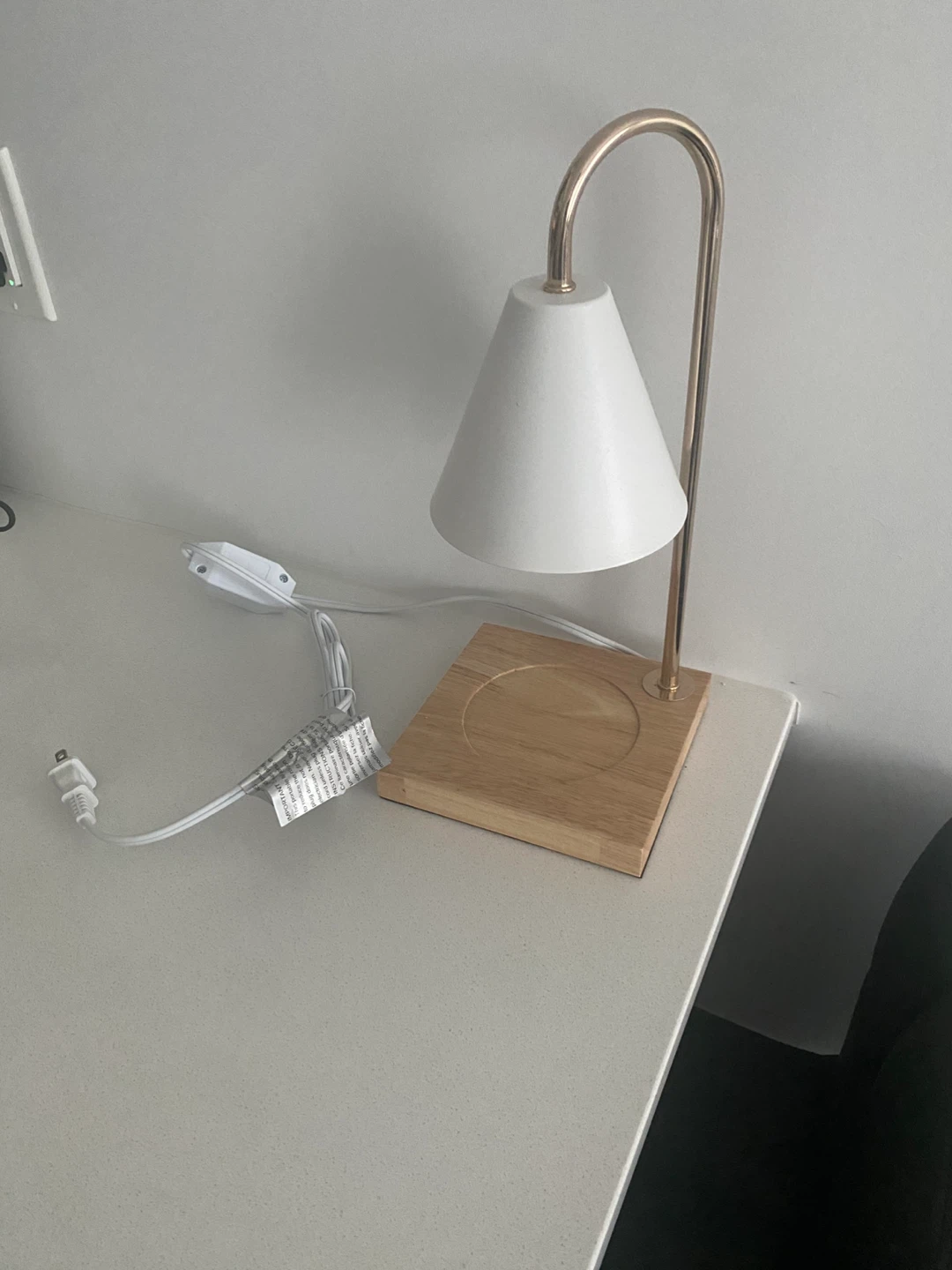 Candle Warmer Lamp with Wooden Base