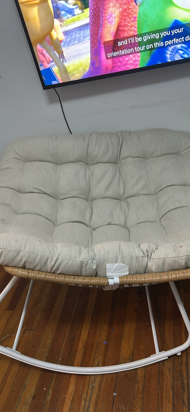 Wicker and Metal Rocking Lounge Chair - photo 2