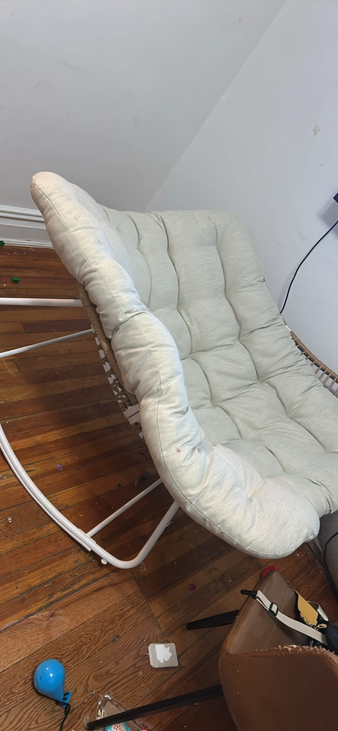 Wicker and Metal Rocking Lounge Chair - photo 3