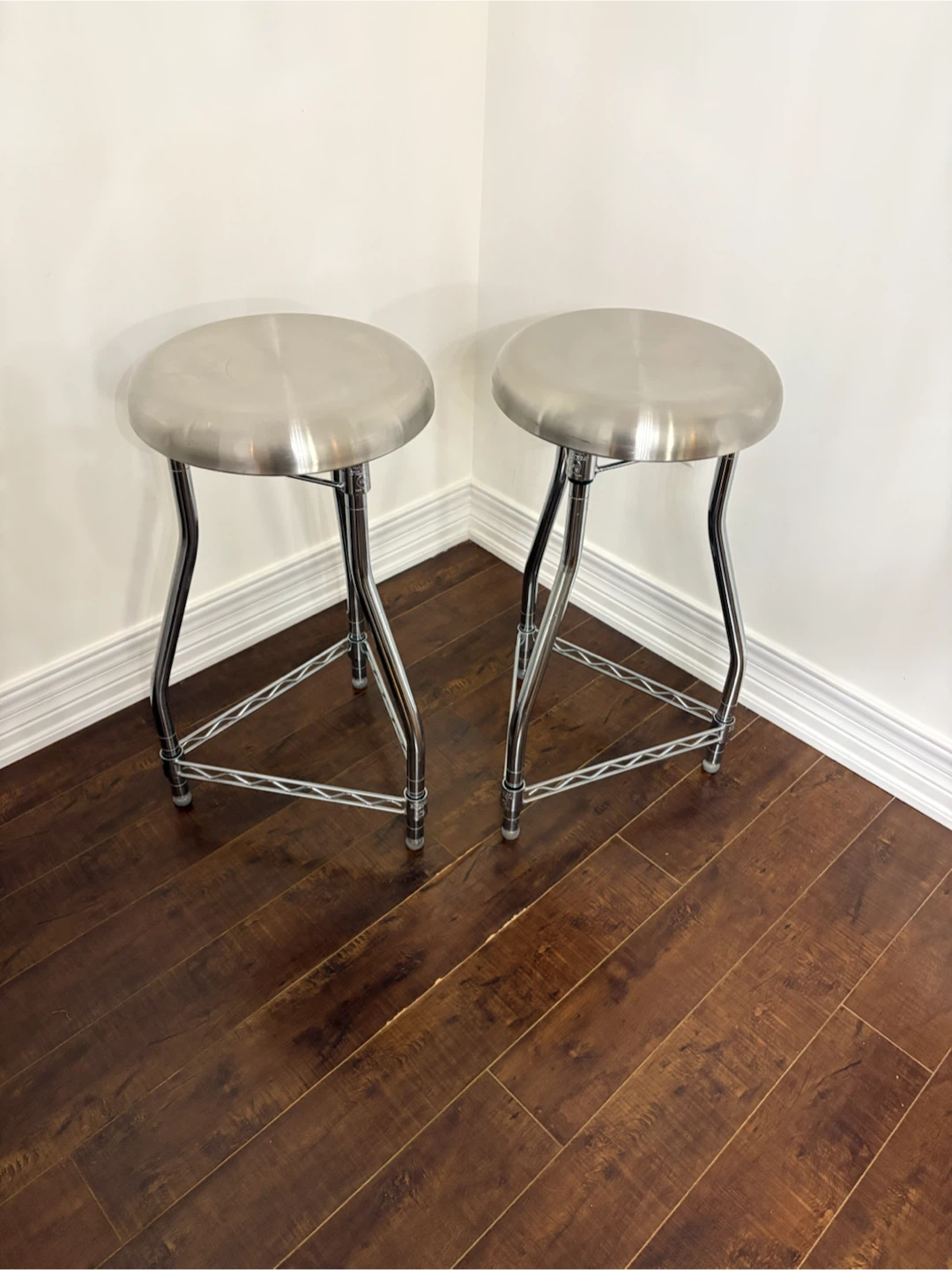Set of 2 Metal Bar Stools