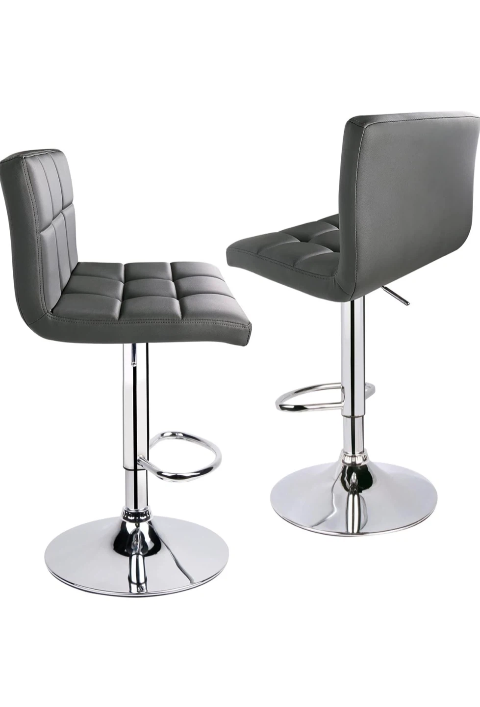 Set of 4 Adjustable Grey Bar Stools - photo 4