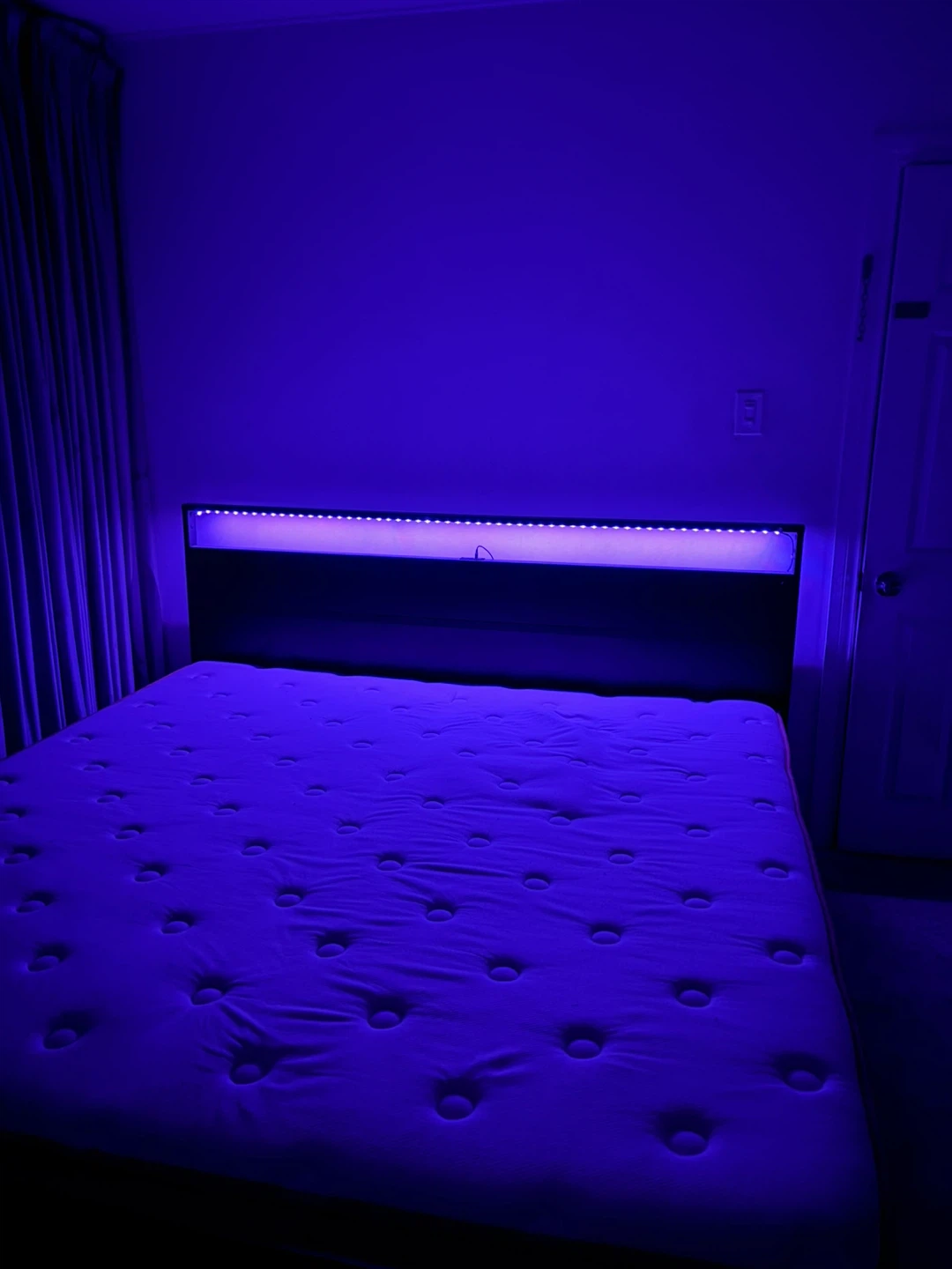 Queen Size Bed Frame with Headboard and LED Lights - photo 2
