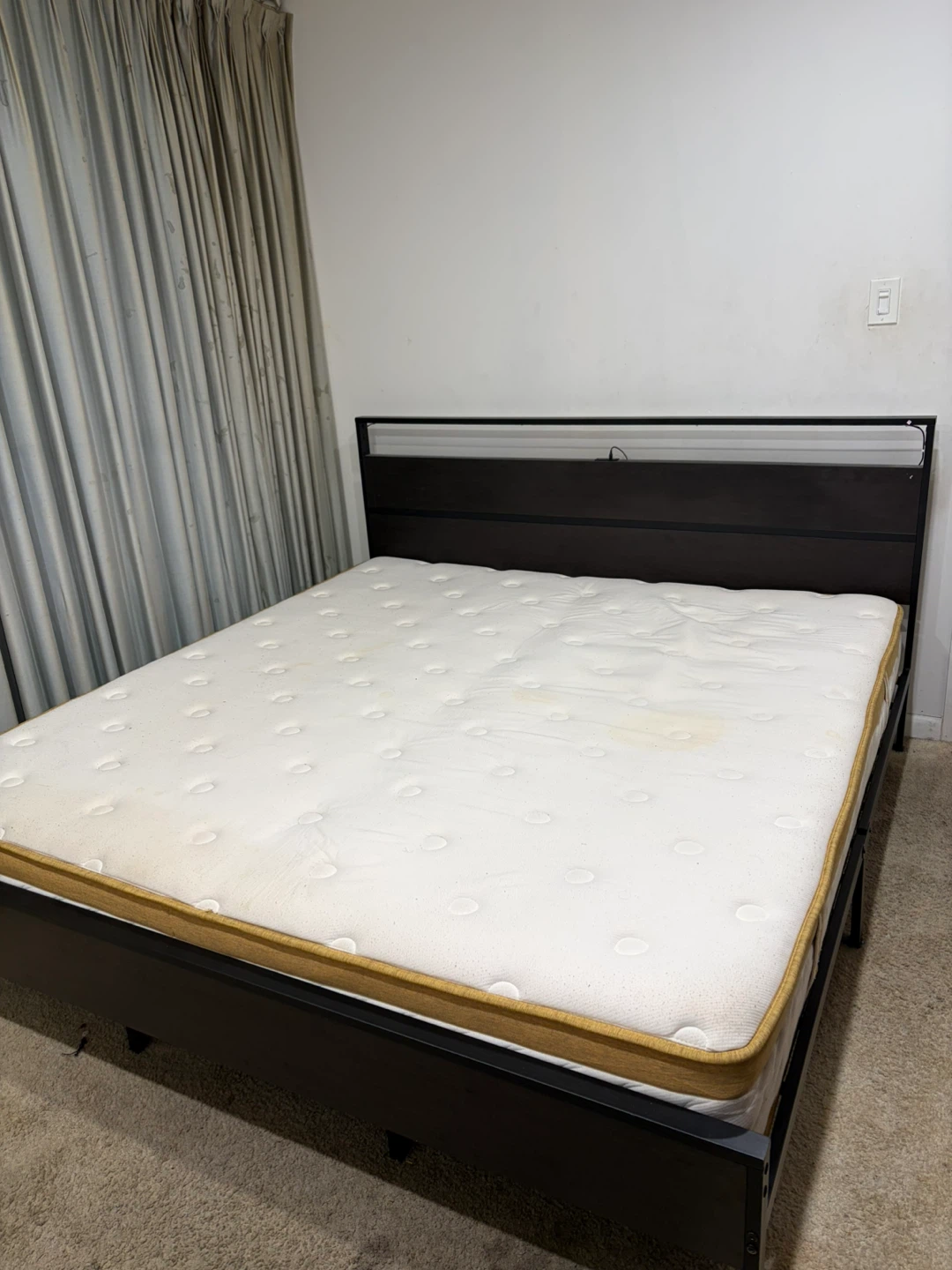 Queen Size Bed Frame with Headboard and LED Lights - photo 3