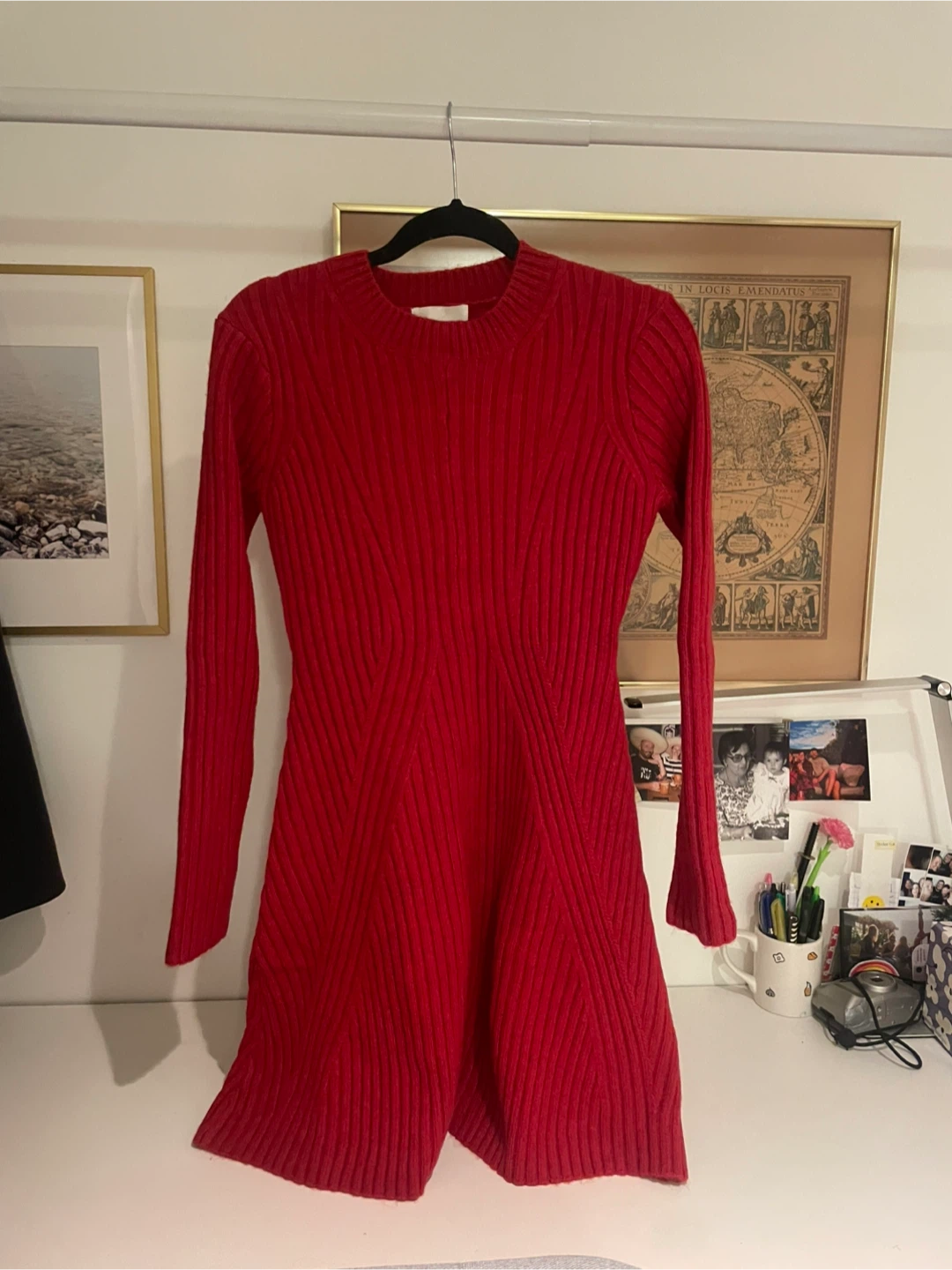 H&M Mama Ribbed Knit Dress - Red