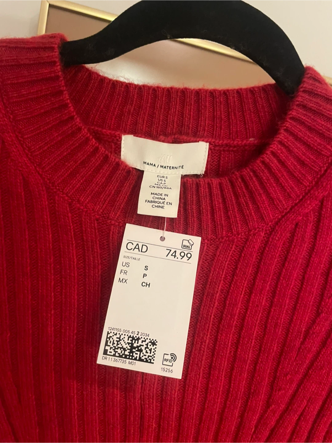 H&M Mama Ribbed Knit Dress - Red - photo 2