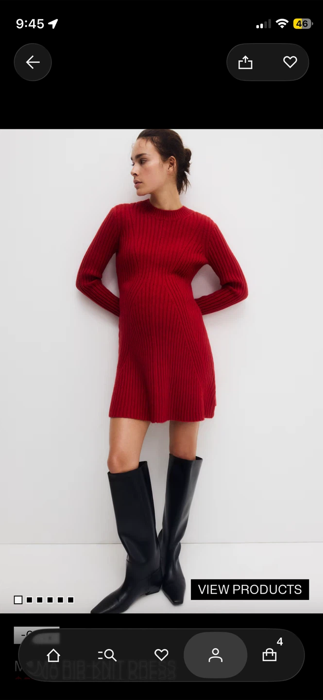 H&M Mama Ribbed Knit Dress - Red - photo 3