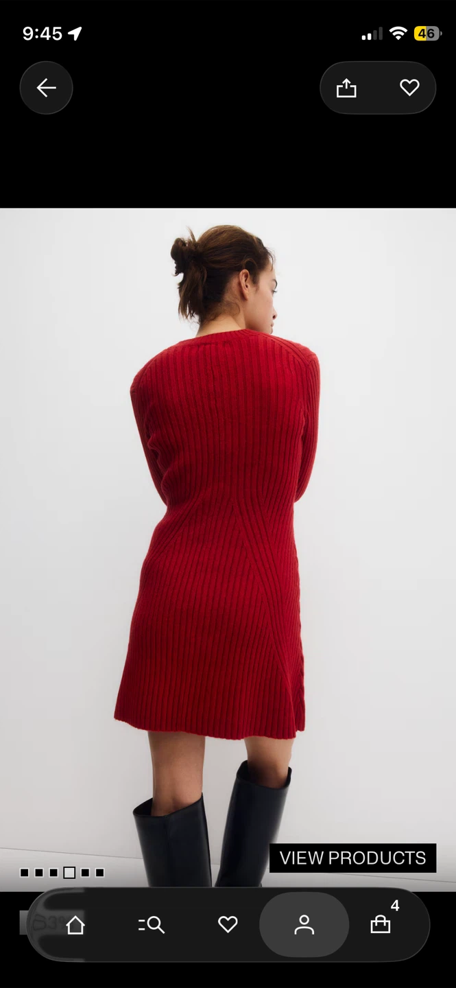 H&M Mama Ribbed Knit Dress - Red - photo 4