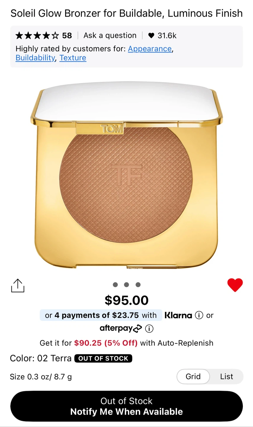 🆕 Tom Ford Soleil Glow Bronzer - 02 Terra - photo 5
