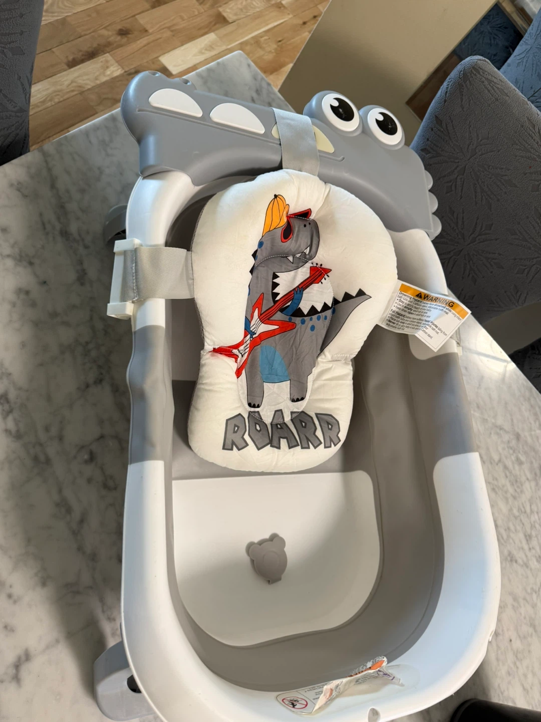 Collapsible Baby Bathtub with Dinosaur Pad - photo 4