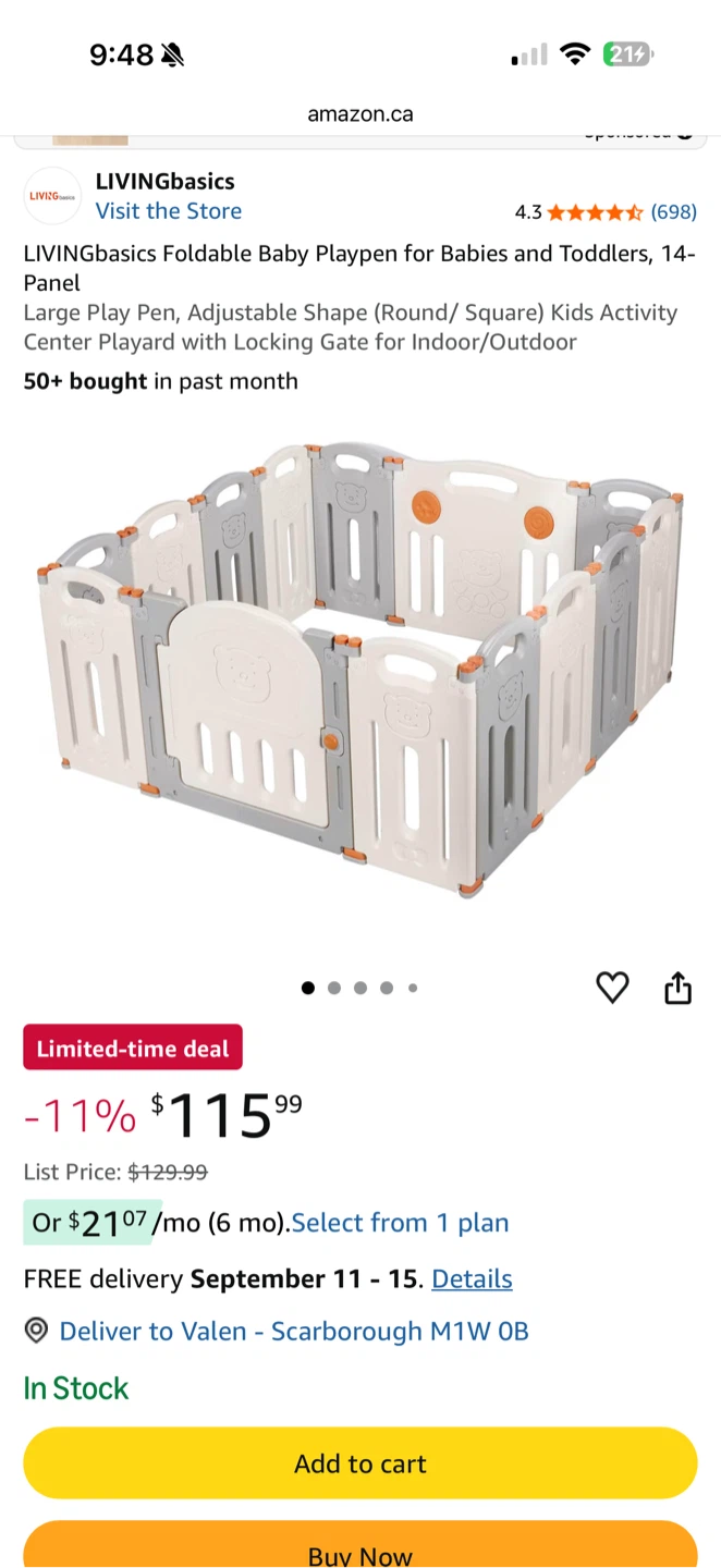 Foldable Baby Playpen, 14-Panel