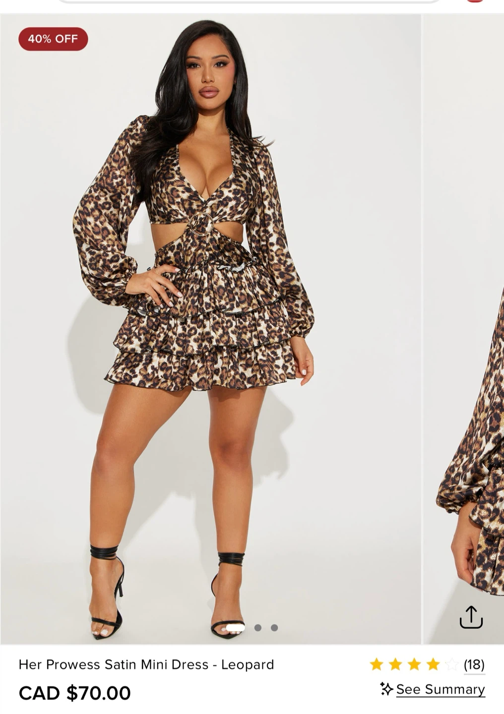 Fashion Nova Her Prowess Satin Mini Dress - Leopard - photo 2
