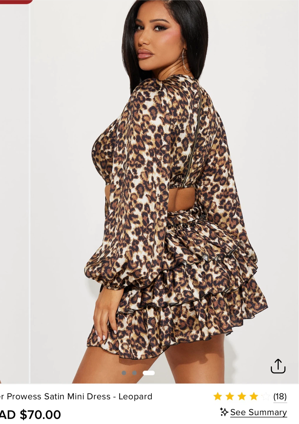 Fashion Nova Her Prowess Satin Mini Dress - Leopard - photo 3