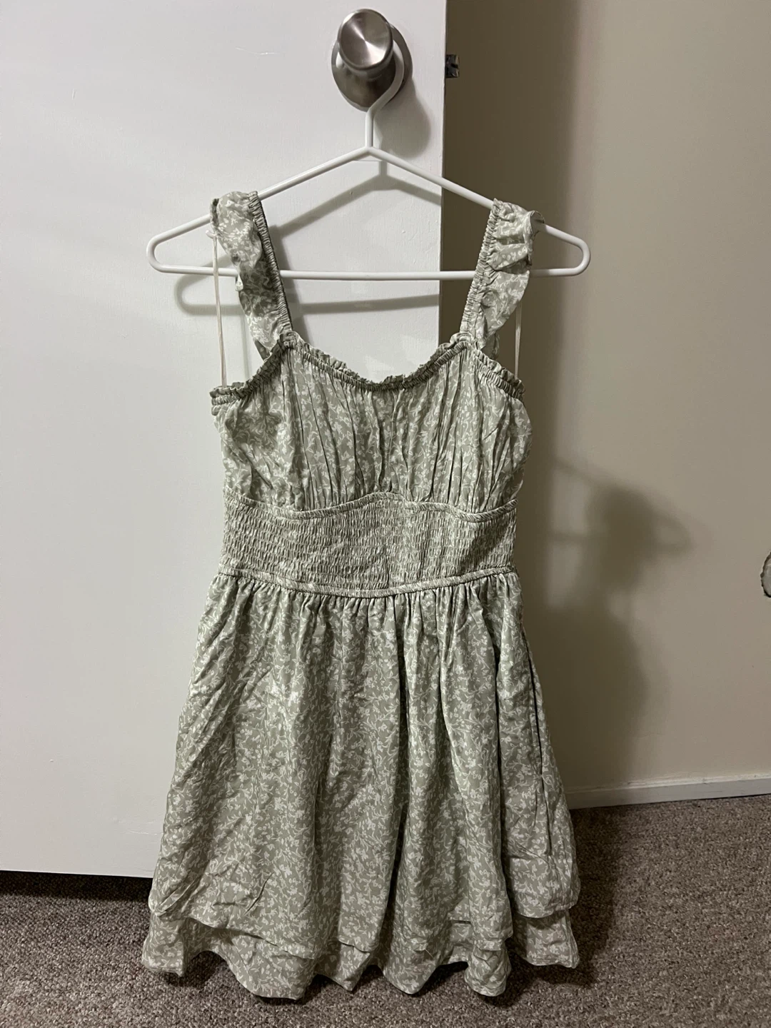 Bluenotes Smocked Sundress - Green Floral Print - Size L