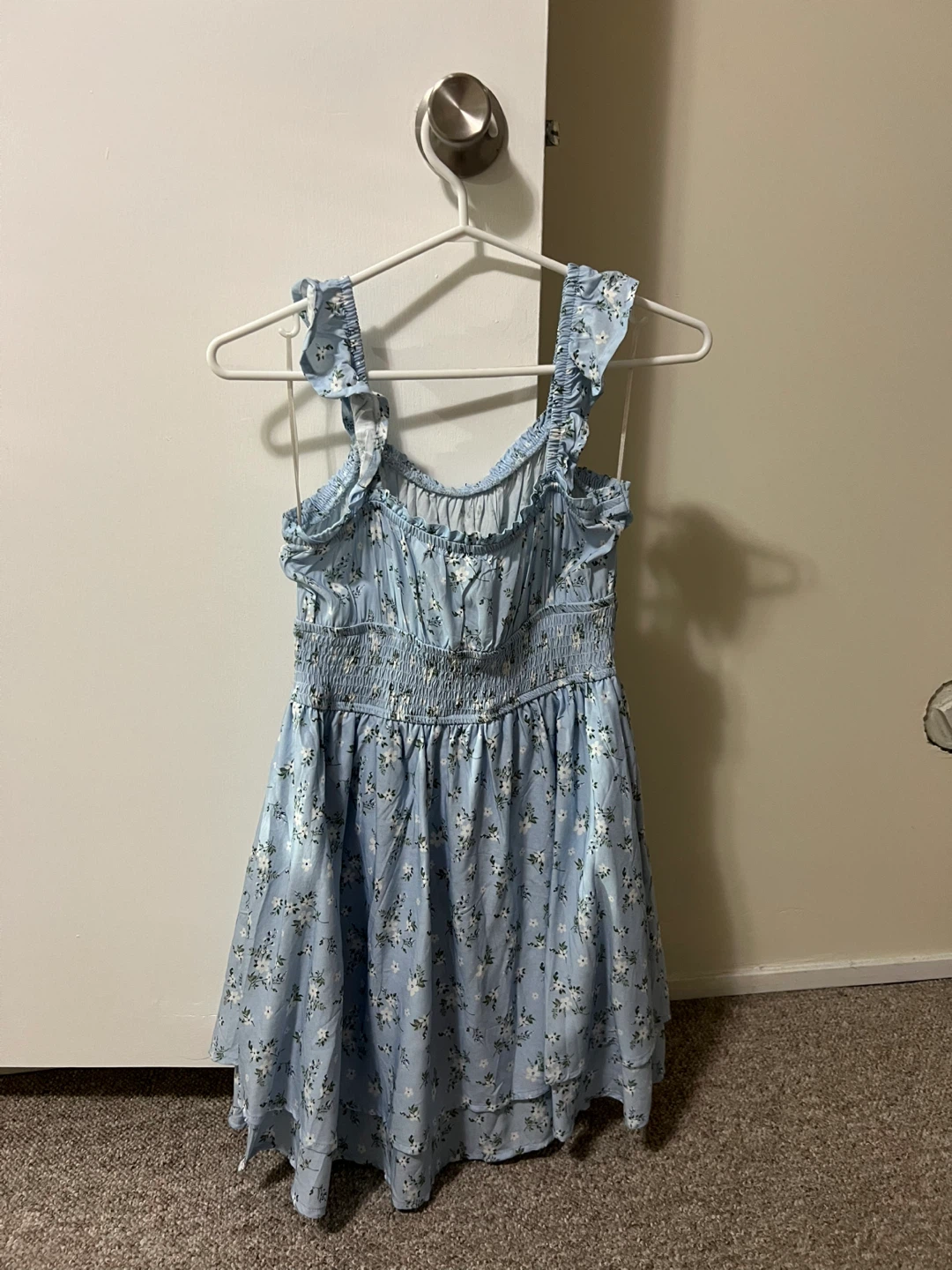 Bluenotes Blue Floral Smocked Dress - L/G - photo 2