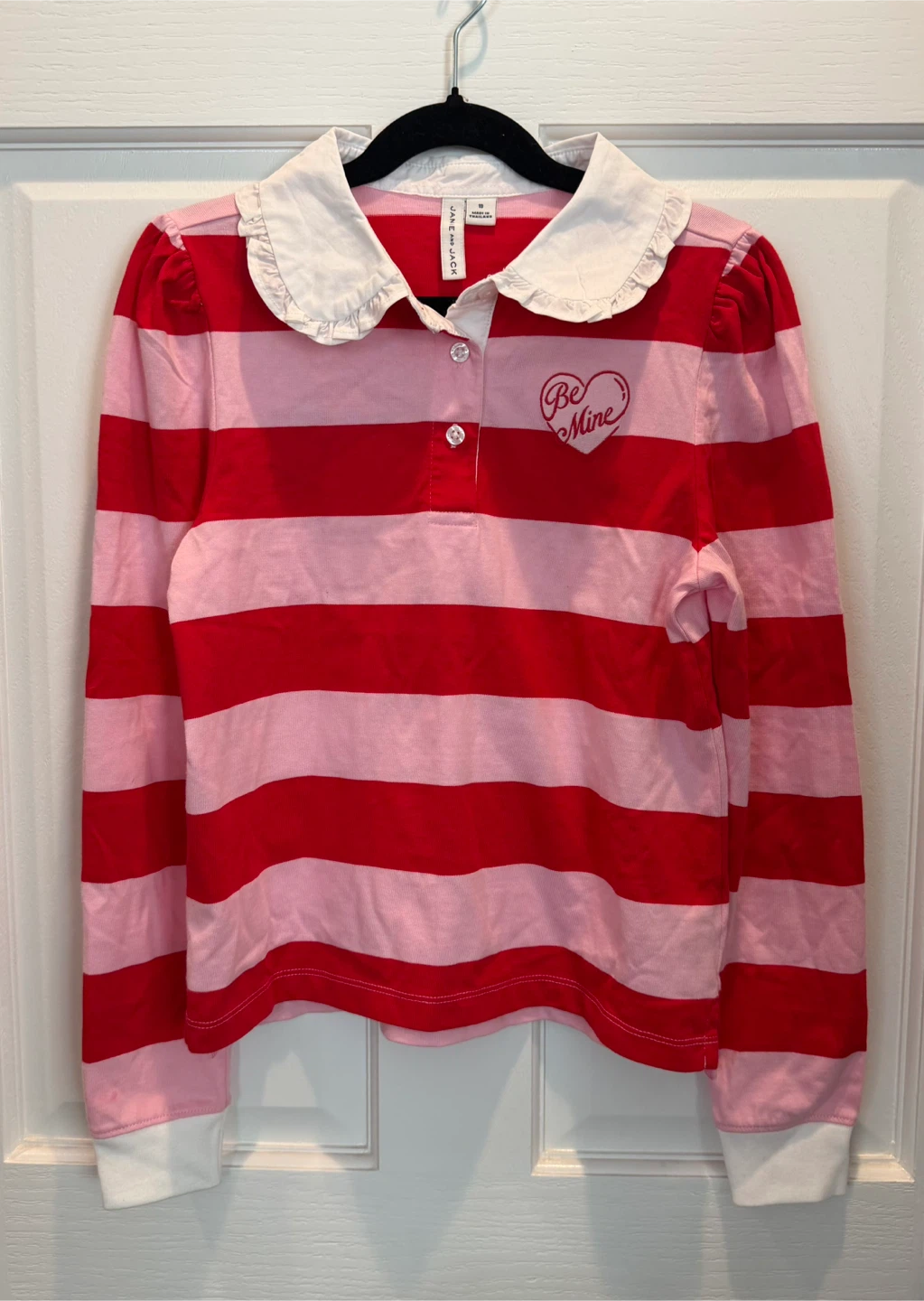Janie & Jack BE MINE Long Sleeve Striped Rugby Shirt Size 10