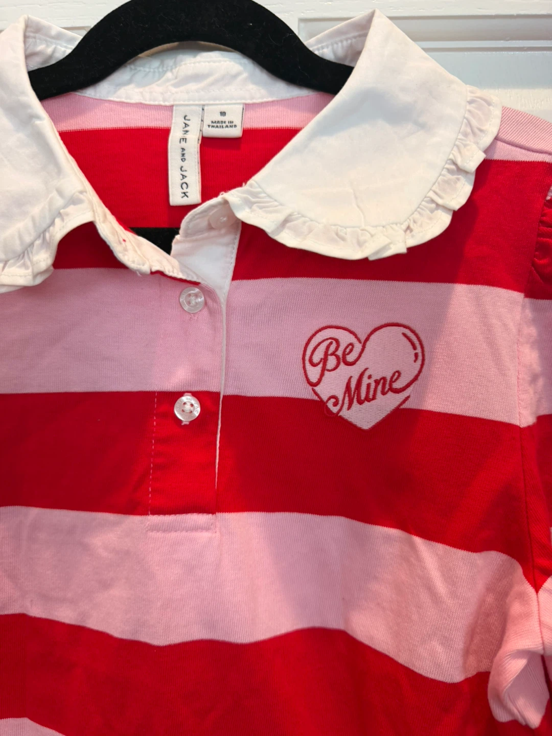 Janie & Jack BE MINE Long Sleeve Striped Rugby Shirt Size 10 - photo 2