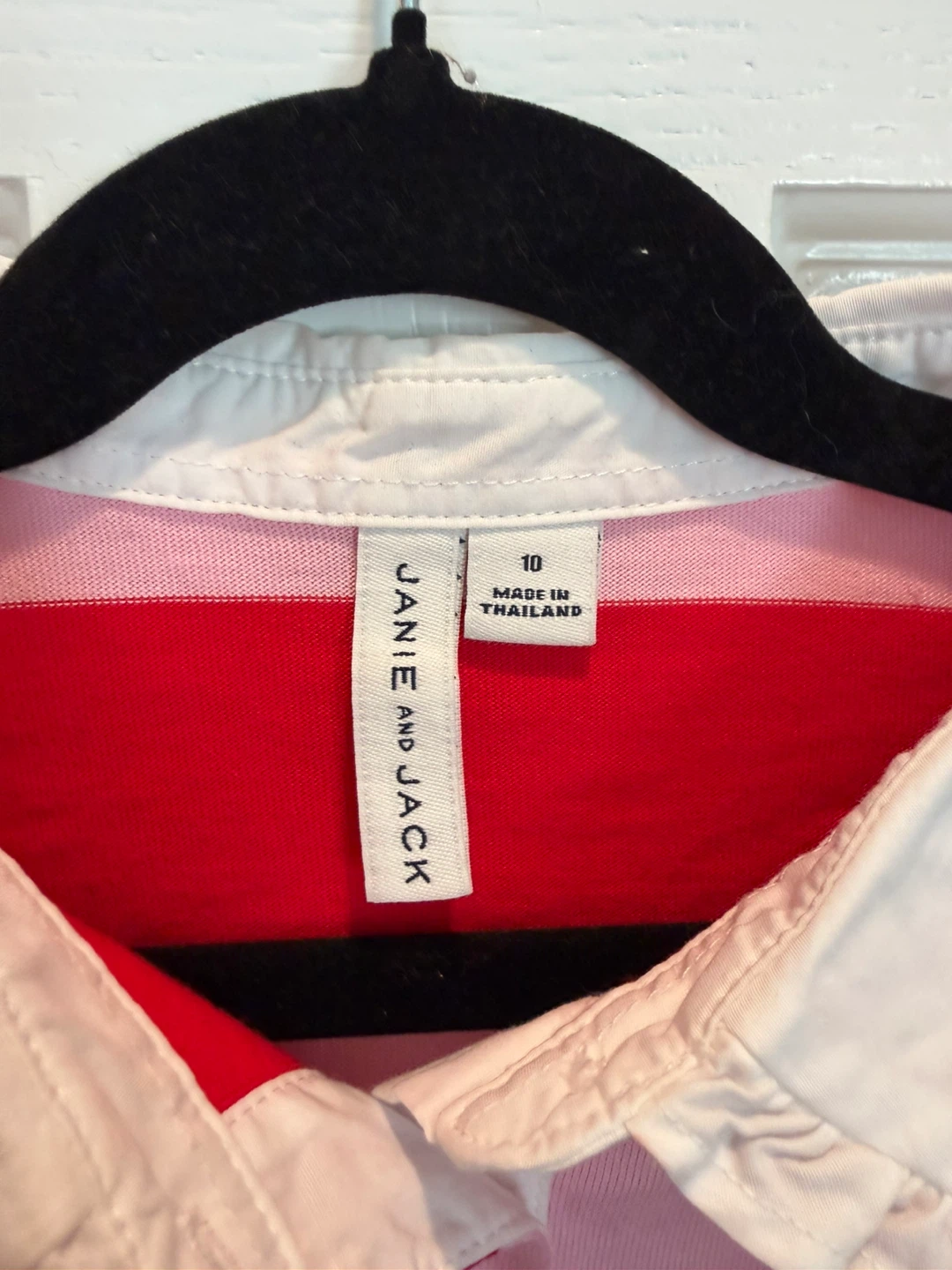 Janie & Jack BE MINE Long Sleeve Striped Rugby Shirt Size 10 - photo 3