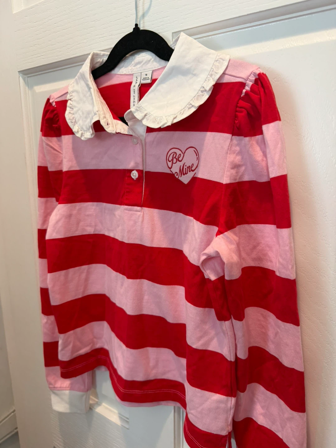 Janie & Jack BE MINE Long Sleeve Striped Rugby Shirt Size 10 - photo 4
