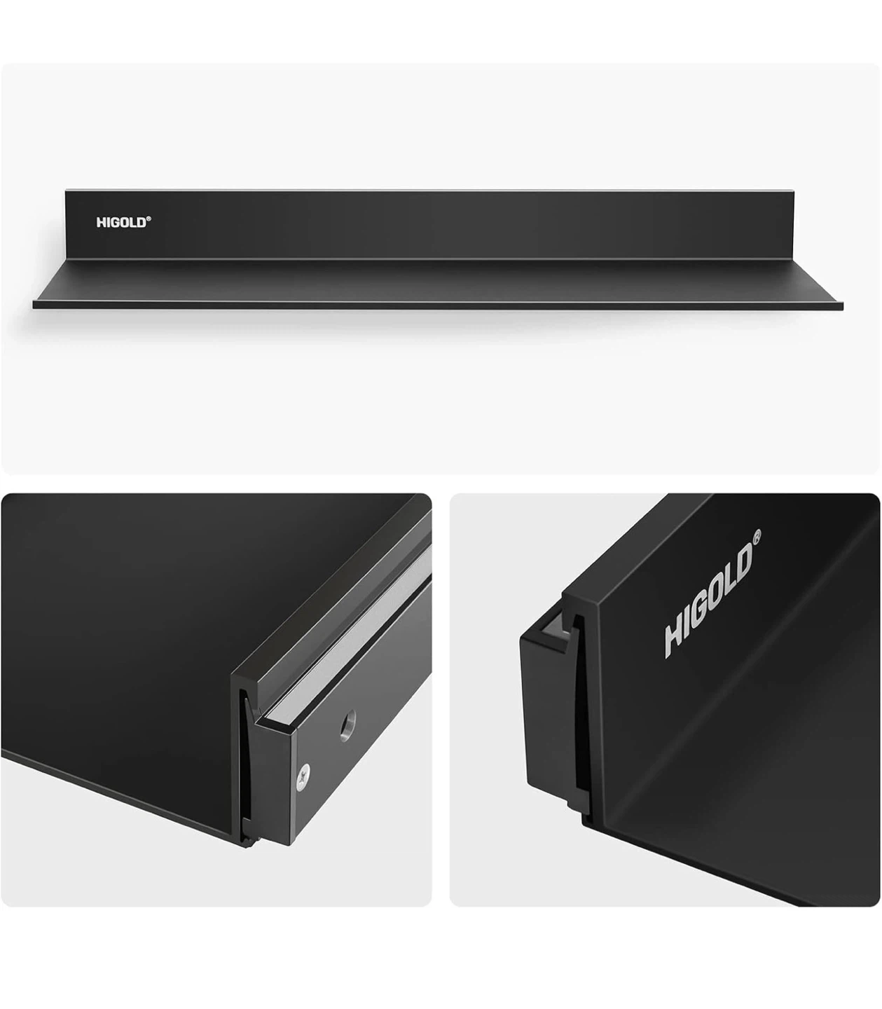 BRAND NEW!! HIGOLD Black Floating Wall Shelf, 24" W x 8" D - photo 5