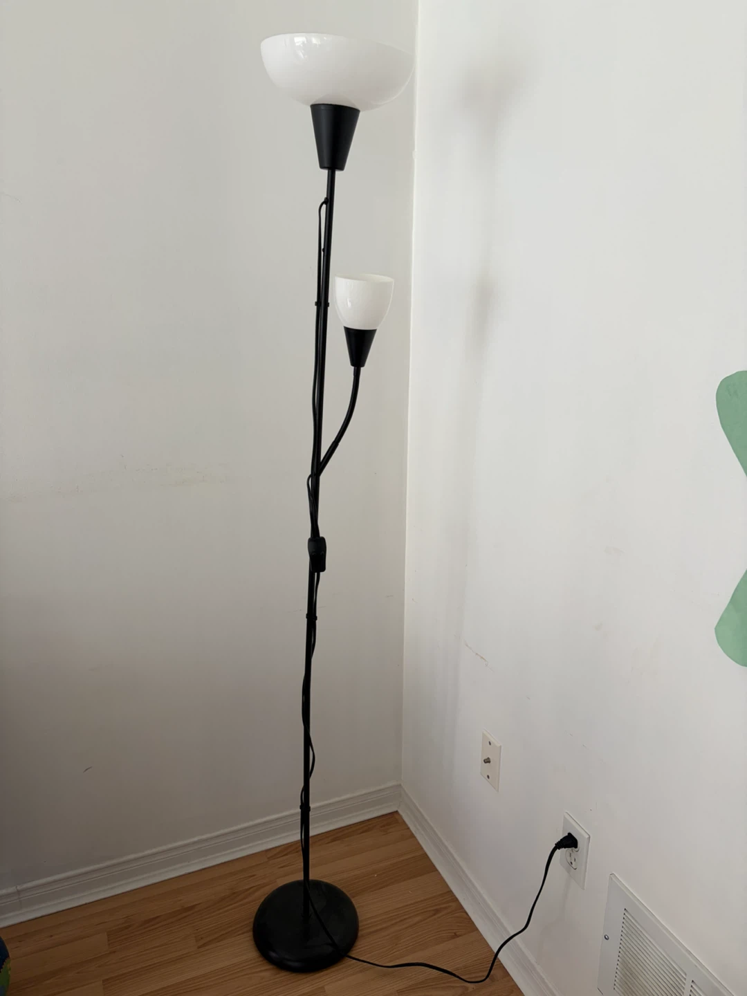 Black Floor Lamp with Two Lights by IKEA