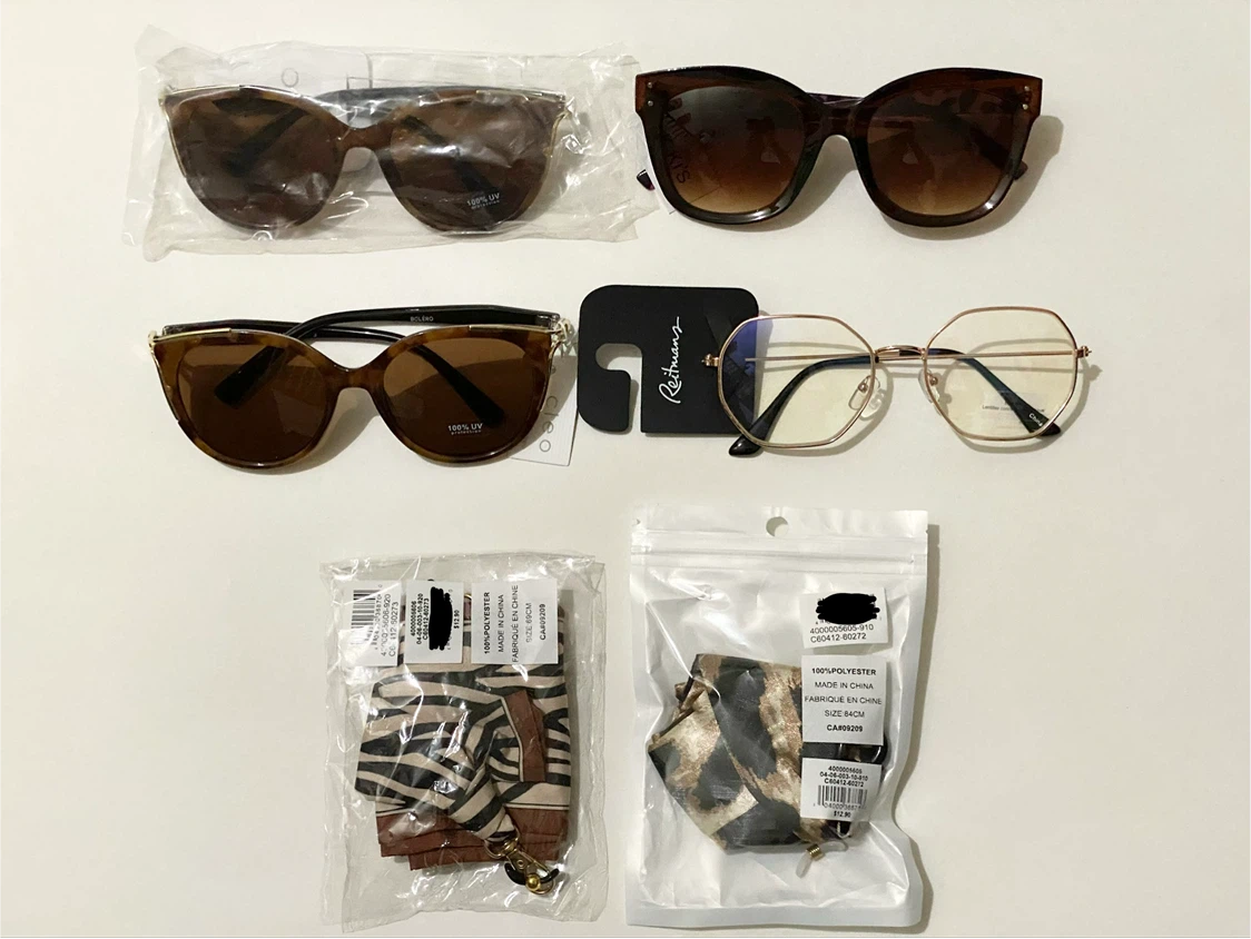 Women’s Fashion Sunglasses and Scarf Chain Accessories Set
