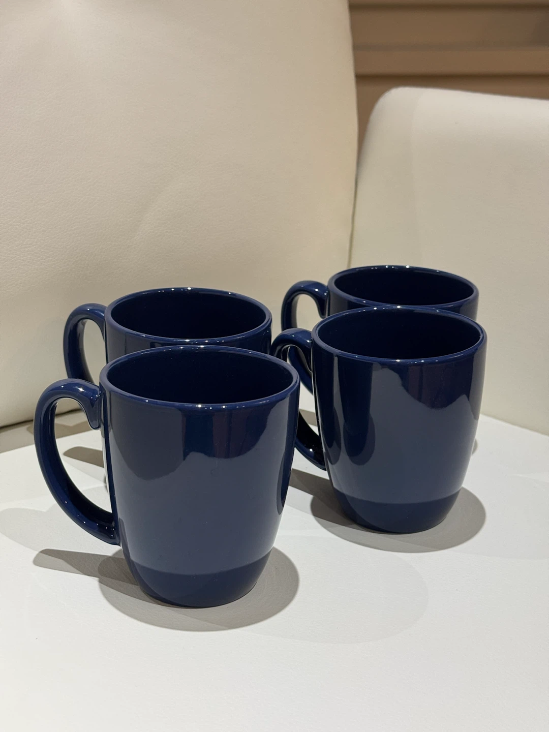 Corelle Set of 4 Navy Blue Mugs